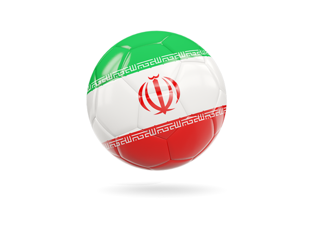 Glossy soccer ball. Download flag icon of Iran at PNG format