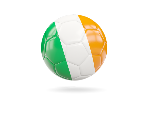 Glossy soccer ball. Download flag icon of Ireland at PNG format