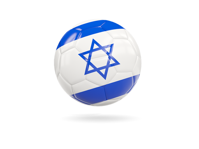 Glossy soccer ball. Download flag icon of Israel at PNG format