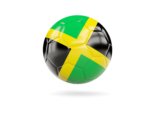 Glossy soccer ball. Download flag icon of Jamaica at PNG format