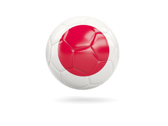 Glossy soccer ball. Download flag icon of Japan at PNG format