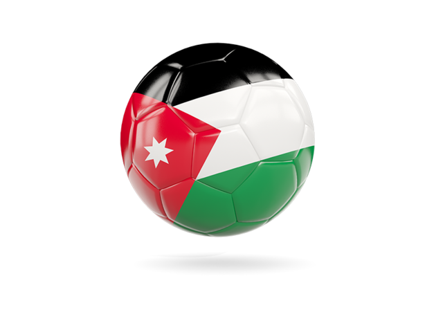Glossy soccer ball. Download flag icon of Jordan at PNG format