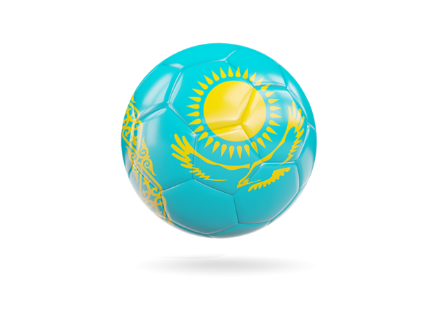 Glossy soccer ball. Download flag icon of Kazakhstan at PNG format