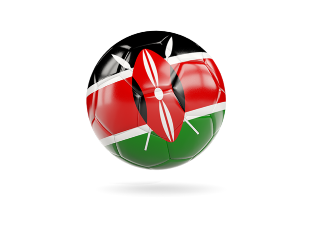 Glossy soccer ball. Download flag icon of Kenya at PNG format