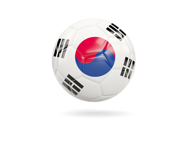 Glossy soccer ball. Download flag icon of South Korea at PNG format