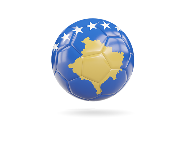 Glossy soccer ball. Download flag icon of Kosovo at PNG format
