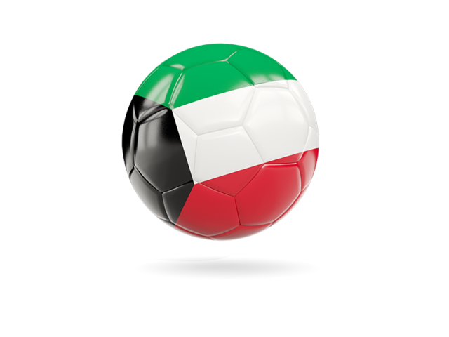 Glossy soccer ball. Download flag icon of Kuwait at PNG format