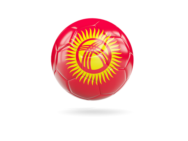 Glossy soccer ball. Download flag icon of Kyrgyzstan at PNG format