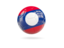 Laos. Glossy soccer ball. Download icon.