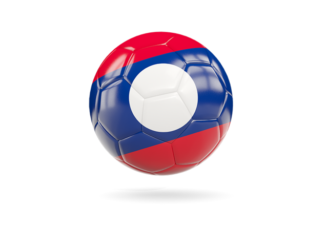Glossy soccer ball. Download flag icon of Laos at PNG format