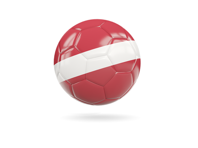 Glossy soccer ball. Download flag icon of Latvia at PNG format