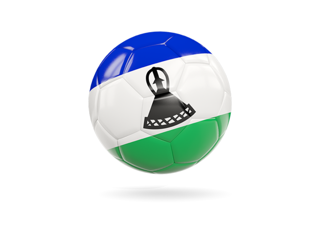 Glossy soccer ball. Download flag icon of Lesotho at PNG format