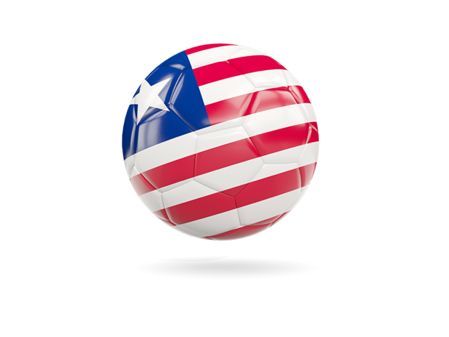 Glossy soccer ball. Download flag icon of Liberia at PNG format