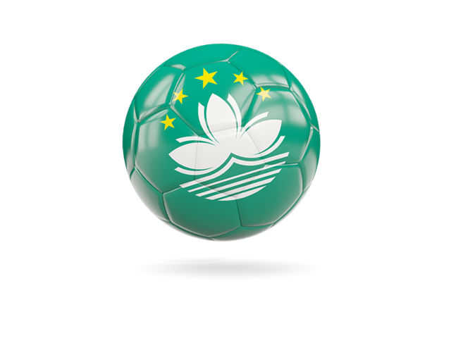 Glossy soccer ball. Download flag icon of Macao at PNG format
