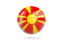 Macedonia. Glossy soccer ball. Download icon.