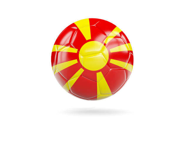 Glossy soccer ball. Download flag icon of Macedonia at PNG format