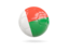 Madagascar. Glossy soccer ball. Download icon.