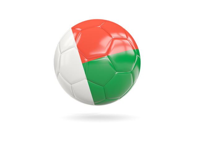 Glossy soccer ball. Illustration of flag of Madagascar