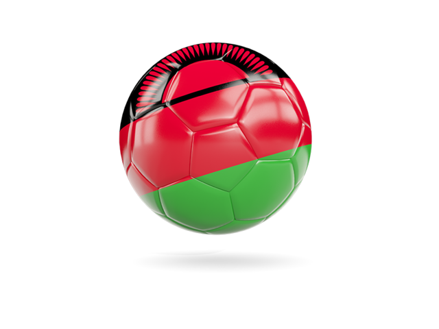 Glossy soccer ball. Download flag icon of Malawi at PNG format