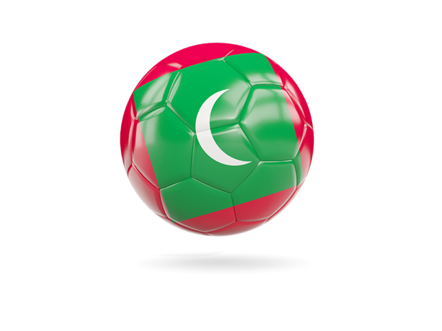 Глянцевый футбольный мяч. Скачать флаг. Мальдивы