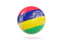 Mauritius. Glossy soccer ball. Download icon.