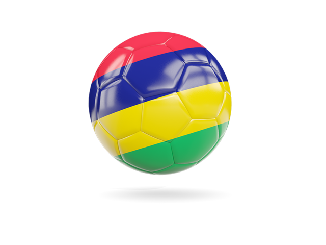 Glossy soccer ball. Download flag icon of Mauritius at PNG format