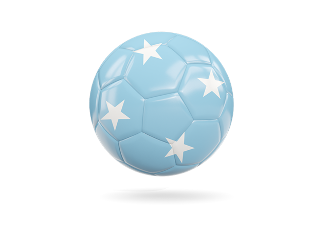 Glossy soccer ball. Download flag icon of Micronesia at PNG format