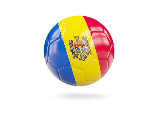 Glossy soccer ball. Download flag icon of Moldova at PNG format