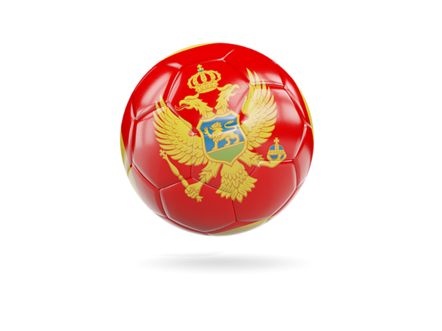 Glossy soccer ball. Download flag icon of Montenegro at PNG format