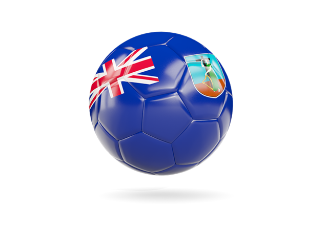 Glossy soccer ball. Download flag icon of Montserrat at PNG format