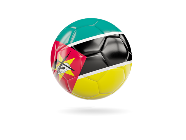 Glossy soccer ball. Download flag icon of Mozambique at PNG format