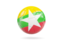 Myanmar. Glossy soccer ball. Download icon.