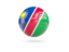 Namibia. Glossy soccer ball. Download icon.