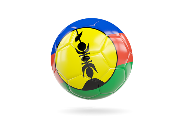Glossy soccer ball. Download flag icon of New Caledonia at PNG format