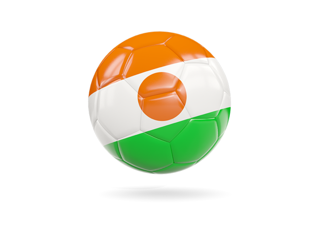 Glossy soccer ball. Download flag icon of Niger at PNG format