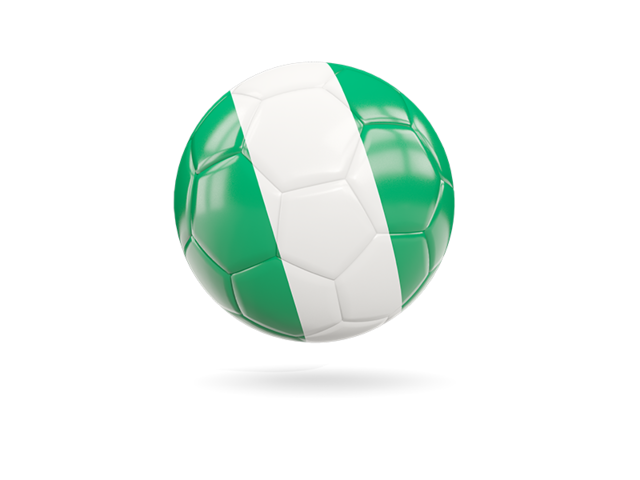 Glossy soccer ball. Download flag icon of Nigeria at PNG format