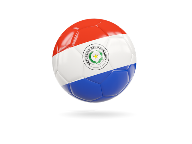 Glossy soccer ball. Download flag icon of Paraguay at PNG format