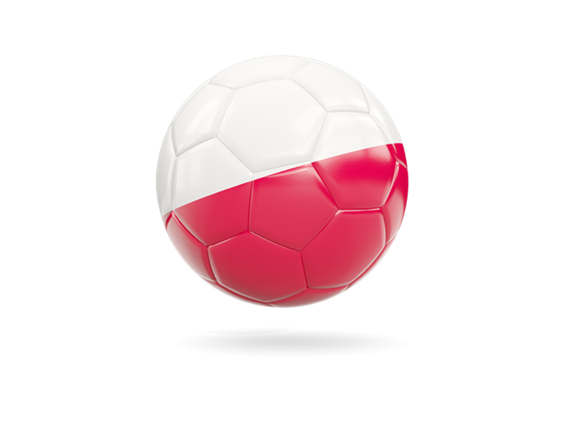 Glossy soccer ball. Download flag icon of Poland at PNG format