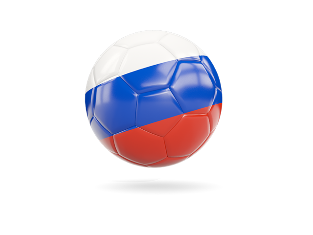 Glossy soccer ball. Download flag icon of Russia at PNG format