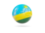 Rwanda. Glossy soccer ball. Download icon.