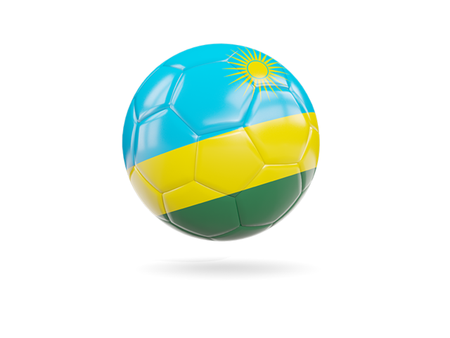 Glossy soccer ball. Download flag icon of Rwanda at PNG format