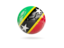 Saint Kitts and Nevis. Glossy soccer ball. Download icon.