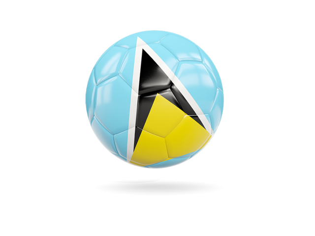 Glossy soccer ball. Download flag icon of Saint Lucia at PNG format