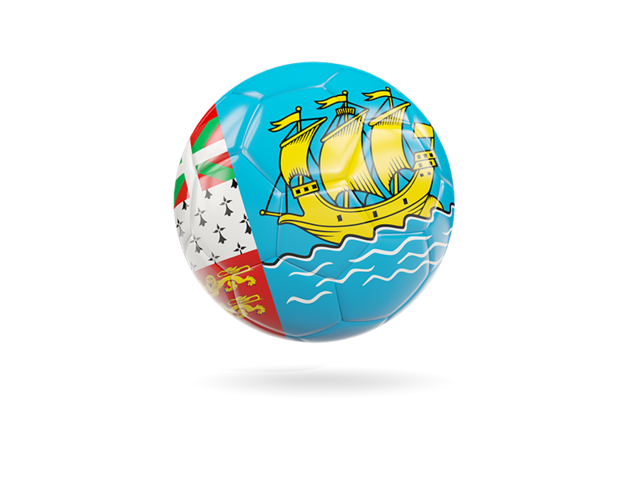 Glossy soccer ball. Download flag icon of Saint Pierre and Miquelon at PNG format