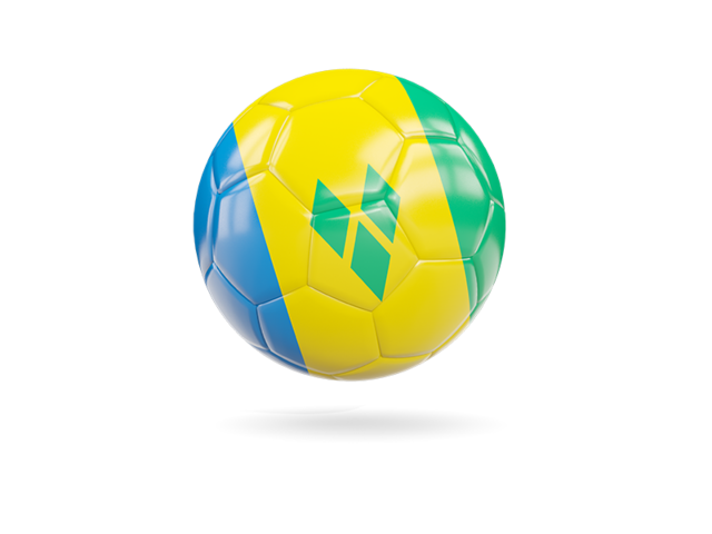 Glossy soccer ball. Download flag icon of Saint Vincent and the Grenadines at PNG format