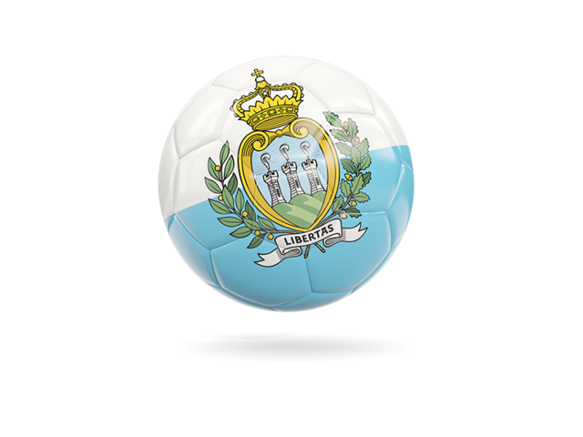Glossy soccer ball. Download flag icon of San Marino at PNG format