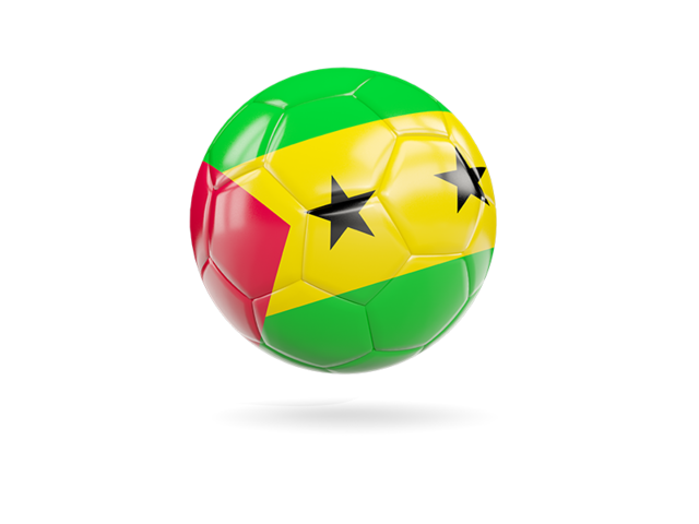 Glossy soccer ball. Download flag icon of Sao Tome and Principe at PNG format