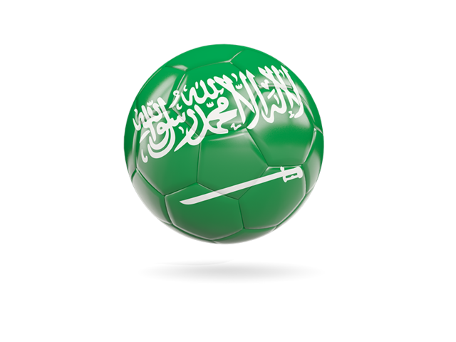 Glossy soccer ball. Download flag icon of Saudi Arabia at PNG format