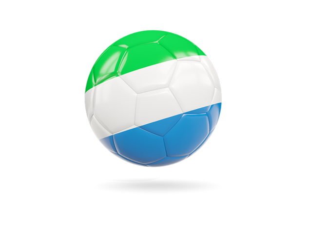 Glossy soccer ball. Download flag icon of Sierra Leone at PNG format