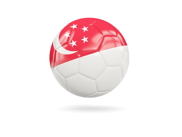 Glossy soccer ball. Download flag icon of Singapore at PNG format